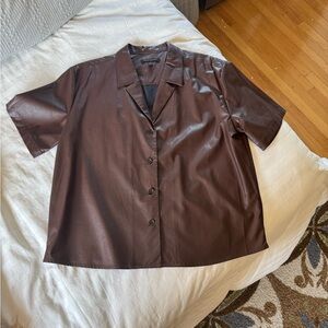 Banana Republic Chocolate Faux Leather Shirt